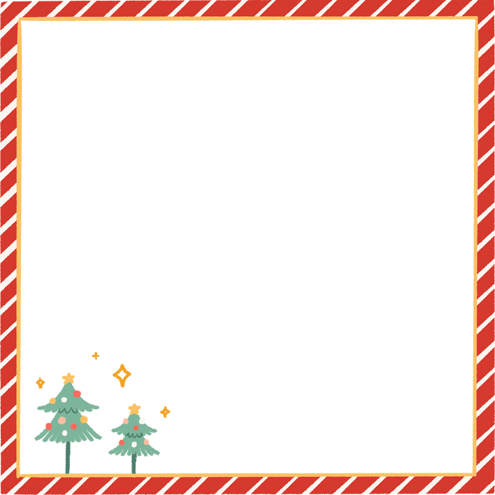 Bright Handdrawn Christmas Frame